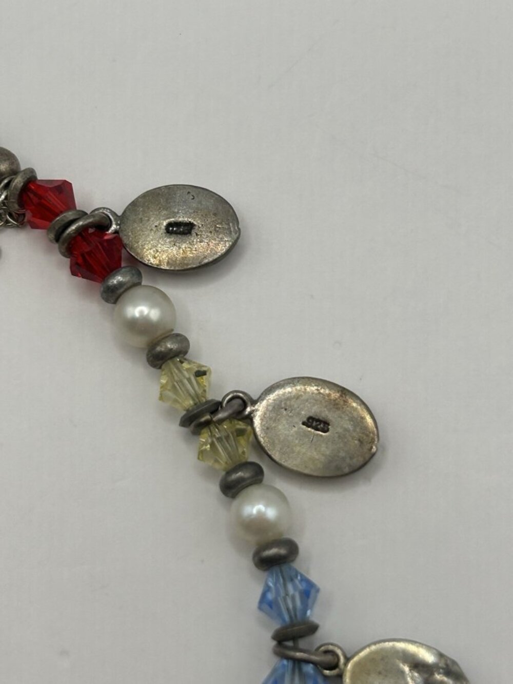 Sterling Silver Faith Charm Bracelet Pearls Beads Magnetic Clasp Safety Chain - Picture 11 of 15